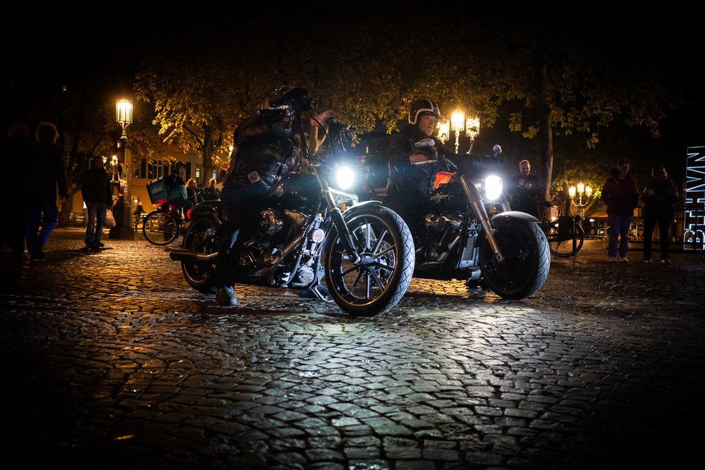 The Harley riders of the Beethoven Chapter during the performance - © Diana Lim