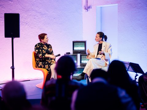 Mayor Katja Dörner in interview at the programme release 2025 - © Nekame Klasohm