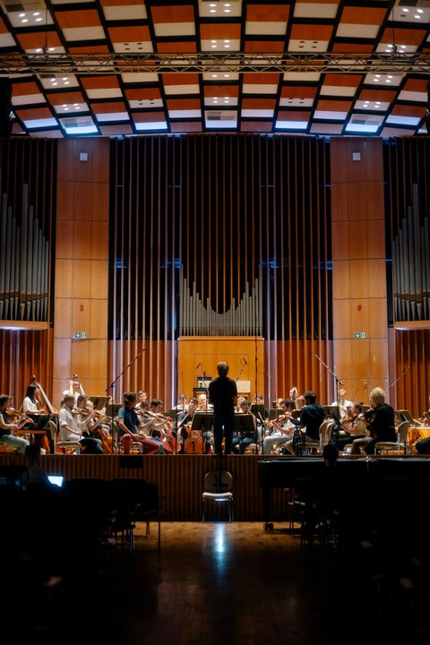 Fabian Müller über sein Orchester Trinity Sinfonia:
»Diese ewige Musik wieder neu zu entdecken, als wäre sie gerade in dem Moment komponiert, ist mir eines der schönsten Abenteuer, die ich mir vorstellen kann. Und für ein Abenteuer braucht man eine Gruppe, man braucht Freund:innen, man braucht Personen, die man aus tiefsten Herzen bewundert, und genau diese Gruppe von Menschen habe ich in meinem Orchester versammelt.« - © Nekame Klasohm