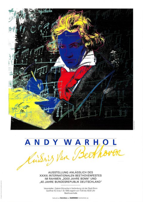 Plakat zur Ausstellung »Andy Warhol – Ludwig van Beethoven« beim Beethovenfest 1989 - © Beethoven-Haus Bonn