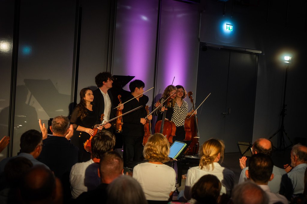 Beethovenfest Talents & Anastasia Kobekina after their performance at the motto concert 2025